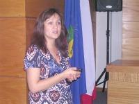 Dra. Iris Espinoza, académica del Departamento de Patología, expositora de la Jornada.