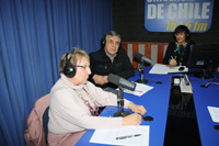 Prof. Gloria Riquelme junto al Prof. Sergio Lavandero en "A tu Salud", Radio Universidad de Chile